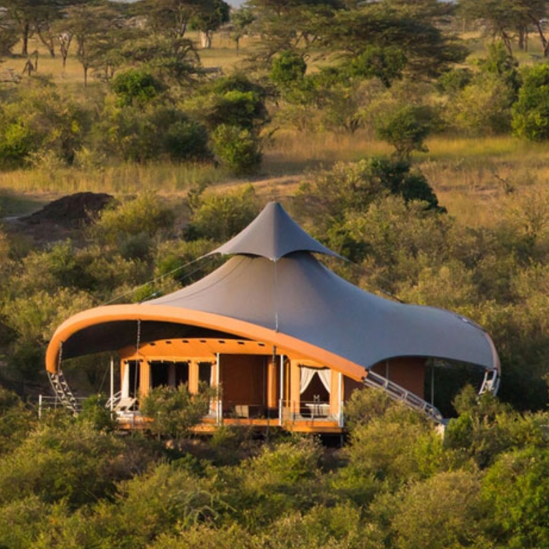 Prefab Safari Houses Double Layers PVDF Membrane Structure Hotel Accommodation Tent In South Africa
