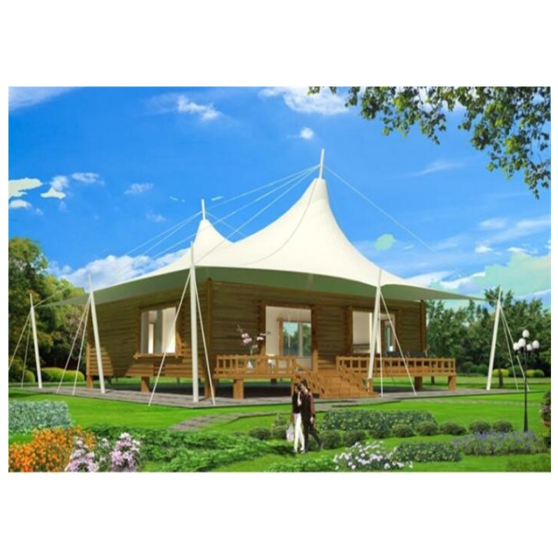 Hot Sale Prefab Houses PVDF/PTFE Fabric Material Camp Tent Glass Wall hotel Glamping Tents For Jungle Resort